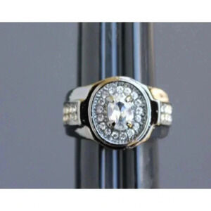 Vintage Art Nouveau Gaudy Victorian Cocktail Gemstone Ring Sz 6.5